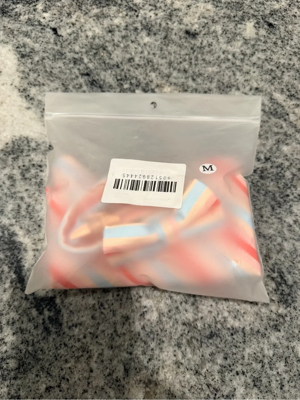 Striped Pastel Bow Tie and Pocket Square Set - Pink Blue Cream